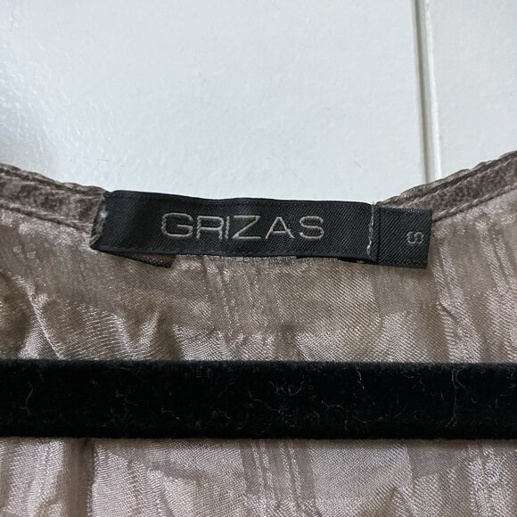 Grizas Silk Textured Bubble Midi Dress Womens S Gray Lagenlook Boho Artsy - Picture 4 of 13